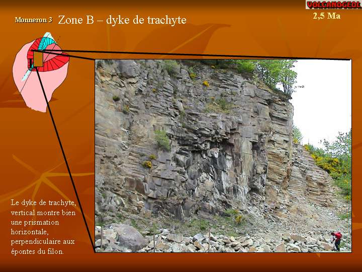 Carrière Monneron Lusclade, dôme de phonolite faille de la caldéra de Haute Dordogne Trachyte